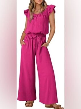Women’s Wide-Leg Jumpsuit in Fuchsia Pink